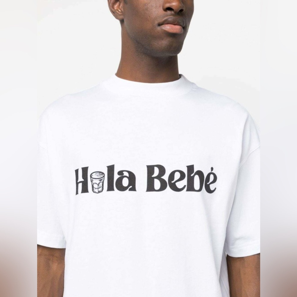 BLUE SKY INN Hola Bebe Cotton T-shirt White Short Sleeve $168 Retail Men’s M NEW